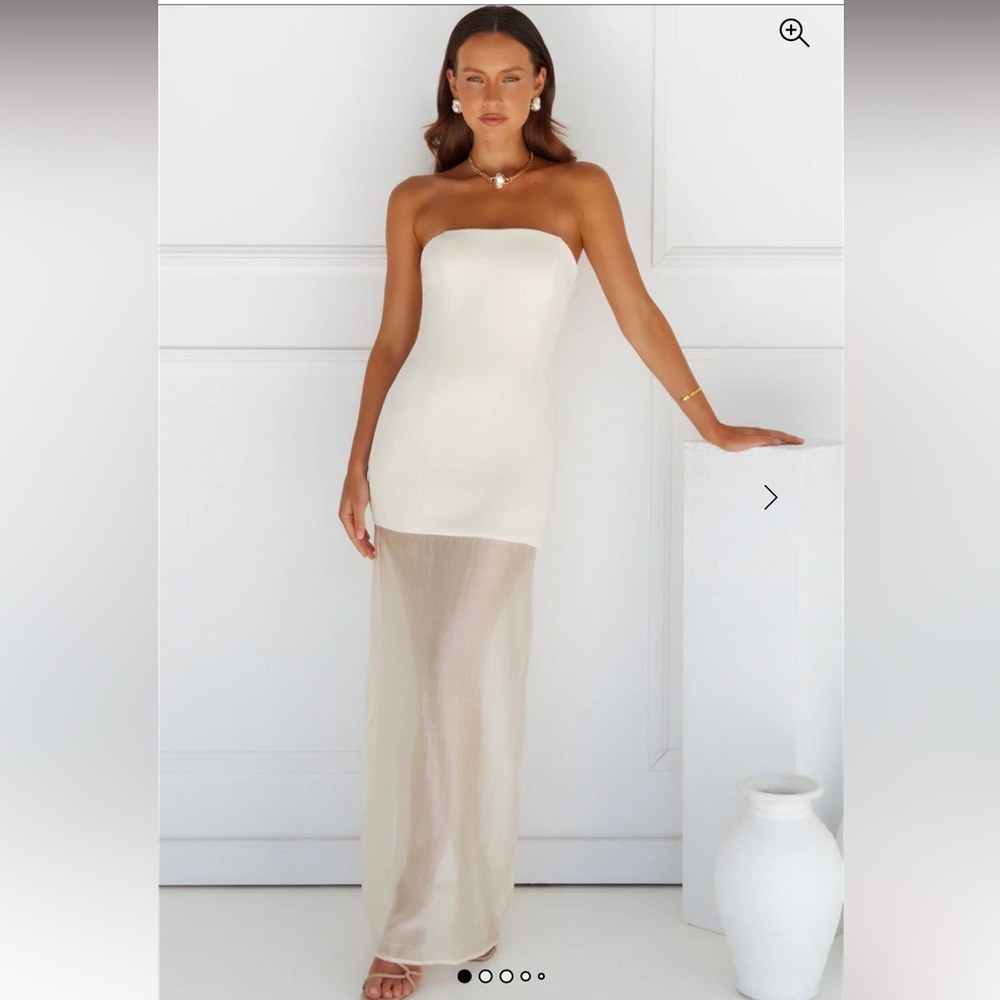 SNDYS Chloe Sheer Dress in color Chalk - Small